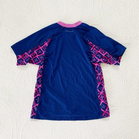 Patagonia Girl's Rashguard Swim Top, Channel Blue - Picture 3 of 5